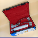 Laryngoscope Macintosh Fiber Optic 3 Blade 2-3-4 Set Adult Handle Premium Quality Reusable Blades Premium Quality Plastics Box Red Colour Blister Packing into Lapa Boxboard Box Packed