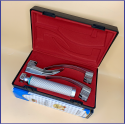 Laryngoscope Macintosh Fiber Optic 3 Blade 2-3-4 Set Adult Handle Premium Quality Reusable Blades Premium Quality Plastics Box Red Colour Blister Packing into Lapa Boxboard Box Packed