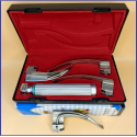 Laryngoscope Macintosh Fiber Optic 3 Blade 2-3-4 Set Adult Handle Premium Quality Reusable Blades Premium Quality Plastics Box Red Colour Blister Packing into Lapa Boxboard Box Packed