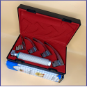Laryngoscope integral Macintosh Fiber Optic 4 Blade 0-1-2-3 Set Adult Handle Premium Quality Reusable Blades Premium Quality Plastics Box Red Blister Packing Colour into Lapa Boxboard Box Packed