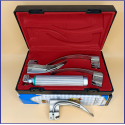 Laryngoscope Macintosh Fiber Optic 3 Blade 2-3-4 Set Adult Handle Premium Quality Reusable Blade Premium Quality Plastics Box Blister Packing Red Colour into Lapa Boxboard Box Packed