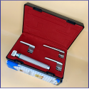 Laryngoscope Miller Fiber Optic 3 Blade 00-0-1 Set Child Handle Premium Quality Reusable Blades Premium Quality Plastics Box Red Colour Blister Packing into Lapa Boxboard Box Packed
