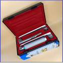 Laryngoscope Miller Fiber Optic 3 Blade 2-3-4 Set Adult Handle Premium Quality Reusable Blades Premium Quality Plastics Box Red Colour Blister Packing into Lapa Boxboard Box Packed
