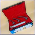 Laryngoscope integral Macintosh Fiber Optic 3 Blade 0-1-2 Set Child Handle Premium Quality Reusable Blades Premium Quality Plastics Box Red Colour Blister Packing into Lapa Boxboard Box Packed