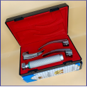 Laryngoscope integral Macintosh Fiber Optic 3 Blade 1-2-3 Set Adult Handle Premium Quality Reusable Blades Premium Quality Plastics Box Red Colour Blister Packing into Lapa Boxboard Box Packed