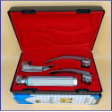 Laryngoscope integral Macintosh Fiber Optic 3 Blade 1-2-3 Set Adult Handle Premium Quality Reusable Blades Premium Quality Plastics Box Red Colour Blister Packing into Lapa Boxboard Box Packed