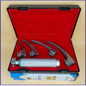 Laryngoscope integral Macintosh Fiber Optic 4 Blade 0-1-2-3 Set Adult Handle Premium Quality Reusable Blades Premium Quality Plastics Box Red Colour Blister Packing into Lapa Boxboard Box Packed