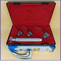 Laryngoscope Standard Macintosh Fiber Optic 3 Blade 0-1-2 Set Child Handle Reusable Blades Stainless Steel Standard Quality Blades Premium Quality Plastics Box Red Colour Blister Packing into Lapa Boxboard Box Packed
