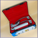 Laryngoscope Standard Macintosh Fiber Optic 3 Blade 2-3-4 Set Adult Handle Reusable Blades Stainless Steel Standard Quality Blades Premium Quality Plastics Box Red Colour Blister Packing into Lapa Boxboard Box Packed
