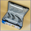 Laryngoscope Conventional Standard Macintosh 3 Blade 0-1-2 Set Child Handle Premium Quality Plastics Box Blister Packing Sliver Gary Colour into Lapa Boxboard Box Packed