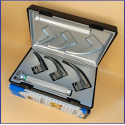 Laryngoscope Macintosh Fiber Optic 3 Blade 0-1-2 Set Child Handle Premium Quality Reusable Blades Premium Quality Plastics Box Blister Packing Sliver Gary Colour into Lapa Boxboard Box Packed