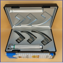 Laryngoscope Macintosh Fiber Optic 3 Blade 0-1-2 Set Child Handle Premium Quality Reusable Blades Premium Quality Plastics Box Blister Packing Sliver Gary Colour into Lapa Boxboard Box Packed