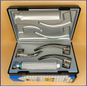 Laryngoscope Macintosh Fiber Optic 3 Blade 1-2-3 Set Adult Handle Premium Quality Reusable Blades Premium Quality Plastics Box Blister Packing Sliver Gary Colour into Lapa Boxboard Box Packed
