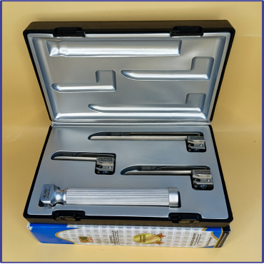 Laryngoscope Conventional Standard Miller 3 Blade 0-1-2 Set Child Handle Premium Quality Reusable Blades Premium Quality Plastics Box Blister Packing Sliver Gary Colour into Lapa Boxboard Box Packed