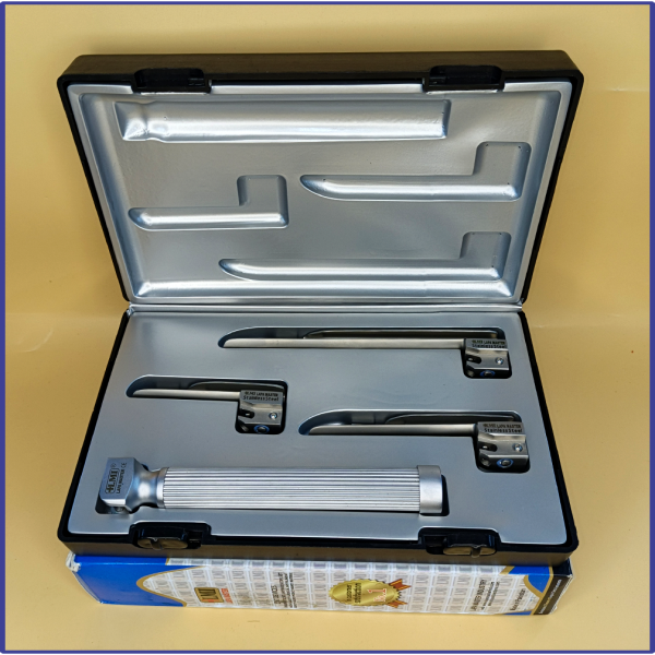 Laryngoscope Conventional Standard Miller 3 Blade 0-1-2 Set Child Handle Premium Quality Reusable Blades Premium Quality Plastics Box Blister Packing Sliver Gary Colour into Lapa Boxboard Box Packed