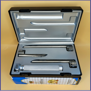 Laryngoscope Conventional Standard Miller 3 Blade 1-2-3 Set Child Handle Premium Quality Plastics Box Blister Packing Sliver Gary Colour into Lapa Boxboard Box Packed