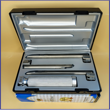 Laryngoscope Conventional Standard Miller 3 Blade 2-3-4 Set Adult Handle Premium Quality Plastics Box Blister Packing Sliver Gary Colour into Lapa Boxboard Box Packed