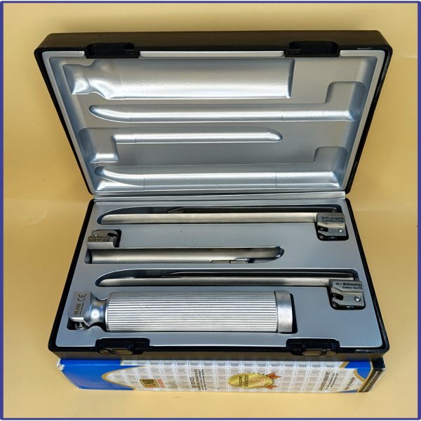 Laryngoscope Conventional Standard Miller 3 Blade 2-3-4 Set Adult Handle Premium Quality Plastics Box Blister Packing Sliver Gary Colour into Lapa Boxboard Box Packed