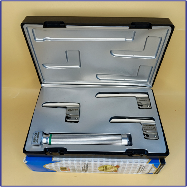 Laryngoscope Miller Fiber Optic 3 Blade 00-0-1 Set Child Handle Premium Quality Reusable Blades Premium Quality Plastics Box Blister Packing Sliver Gary Colour into Lapa Boxboard Box Packed