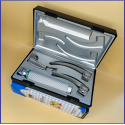 Laryngoscope integral Macintosh Fiber Optic 3 Blade 1-2-3 Set Adult Handle Premium Quality Reusable Blades Premium Quality Plastics Box Blister Packing Sliver Gary Colour into Lapa Boxboard Box Packed