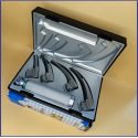 Laryngoscope integral Macintosh Fiber Optic 4 Blade 0-1-2-3 Set Adult Handle Premium Quality Reusable Blades Premium Quality Plastics Box Blister Packing Sliver Gary Colour into Lapa Boxboard Box Packed