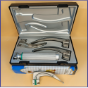 Laryngoscope Standard Macintosh Fiber Optic 3 Blade 2-3-4 Set Adult Handle Reusable Blades Stainless Steel Standard Quality Blades Premium Quality Plastics Box Blister Packing Sliver Gary Colour into Lapa Boxboard Box Packed