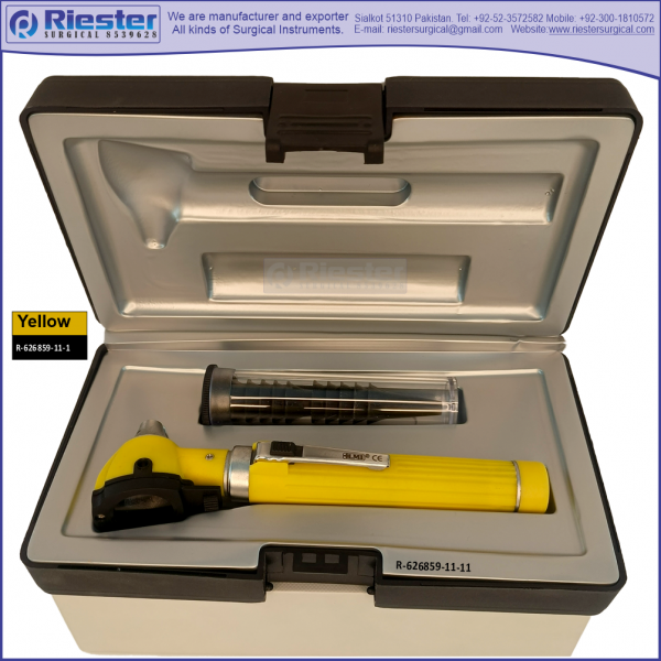 Mini Otoscope Fiber Optic, Yellow