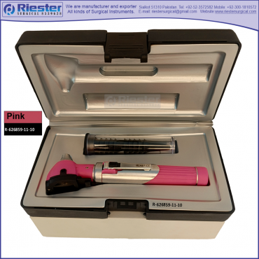 Mini Otoscope Fiber Optic Pink