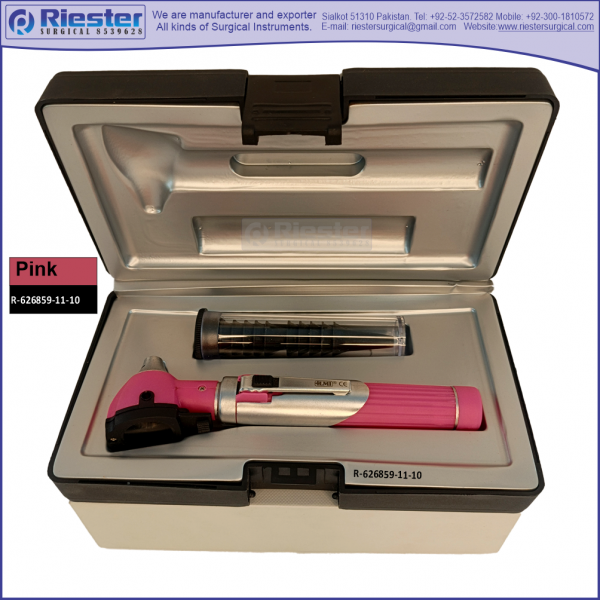 Mini Otoscope Fiber Optic Pink