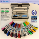 Mini Otoscope Fiber Optic Light Blue with Disposable Cannulas in Box Packed