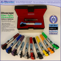 Mini Otoscope Fiber Optic Light Blue with Disposable Cannulas in Box Packed