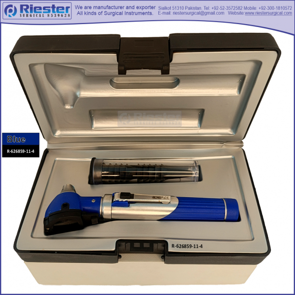 Otoscope Fiber Optic Blue with Disposable Cannulas in Box Packed