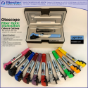 Mini Otoscope Fiber Optic Light Blue with Disposable Cannulas in Box Packed