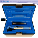 Mini Otoscope Fiber Optic Light Blue with Disposable Cannulas in Box Packed