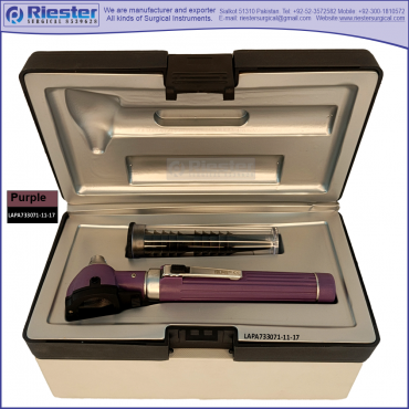 Mini Otoscope Fiber Optic Purple with Disposable Cannulas Mini Otoscope Fiber Optic Purple with Disposable Cannulas