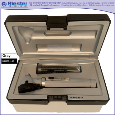 Mini Otoscope Fiber Optic Gray Silver Mini Otoscope Fiber Optic Gray Silver