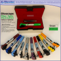 Mini Otoscope Fiber Optic Green with Disposable Cannulas