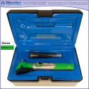 Mini Otoscope Fiber Optic Green with Disposable Cannulas