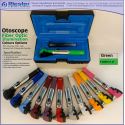 Mini Otoscope Fiber Optic Green with Disposable Cannulas